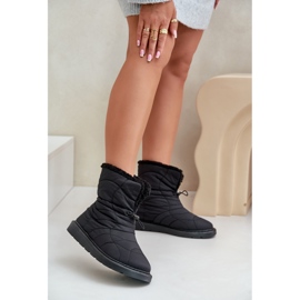 Botas de nieve de mujer Vamidra negras con cordón aislado y piel negro 2