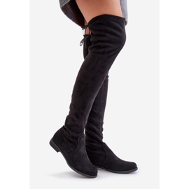 Botas por encima de la rodilla de tacón plano confeccionadas en ante ecológico, Negro Linnithia 1 Botas por encima de la rodilla de tacón plano confeccionadas en ante ecológico, Negro Linnithia 1