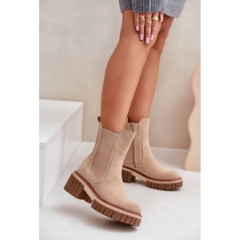Botas Chelsea con cremallera aislante en beige Linneviae 2