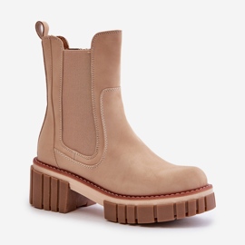 Botas Chelsea con cremallera aislante en beige Linneviae 4
