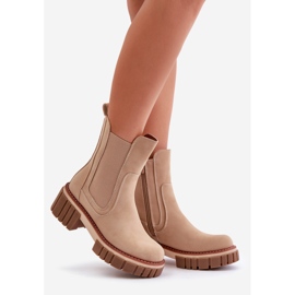 Botas Chelsea con cremallera aislante en beige Linneviae 1
