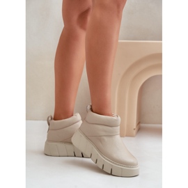 Zazoo 60470 Botas de Piel Aisladas con Lana sobre Plataforma Beige Claro 3