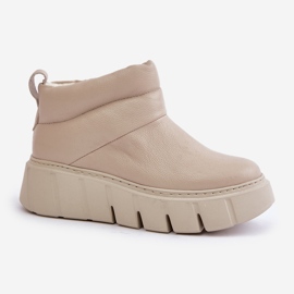 Zazoo 60470 Botas de Piel Aisladas con Lana sobre Plataforma Beige Claro 4