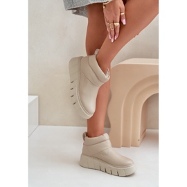 Zazoo 60470 Botas de Piel Aisladas con Lana sobre Plataforma Beige Claro 5