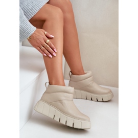 Zazoo 60470 Botas de Piel Aisladas con Lana sobre Plataforma Beige Claro 6