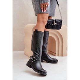 Zazoo 70141 Botas por encima de la rodilla de piel para mujer, color negro 2