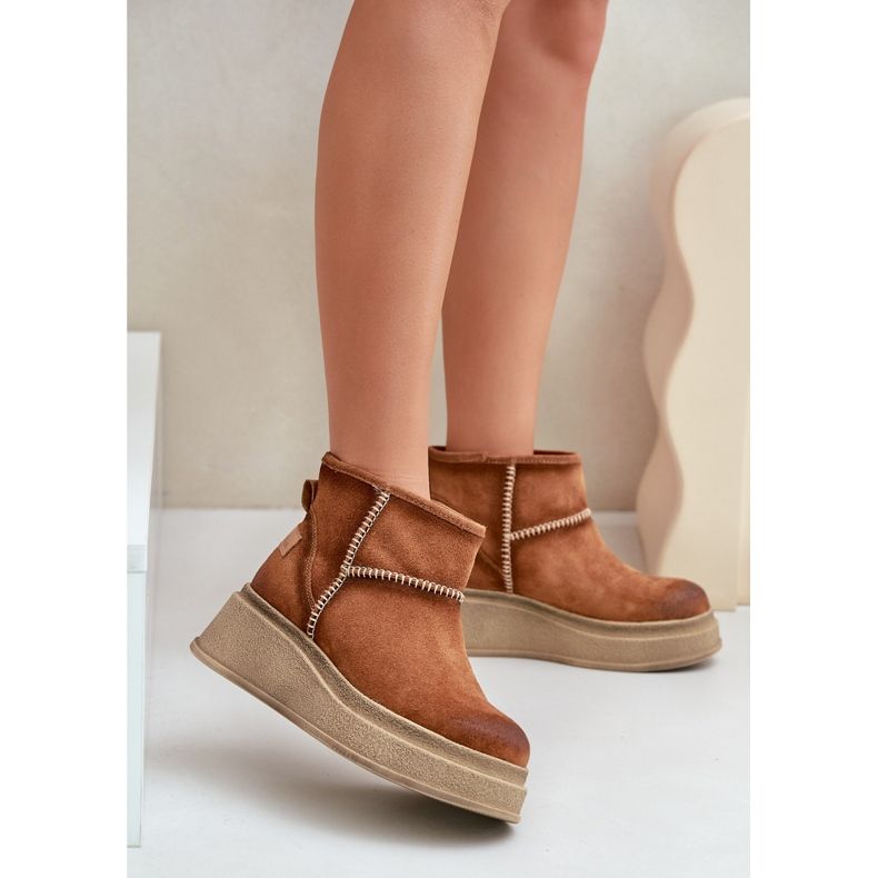 Botas De Nieve Piel Ante Con Plataforma Y Cuñas Marrón Maciejka 06769-29 Marrón 2