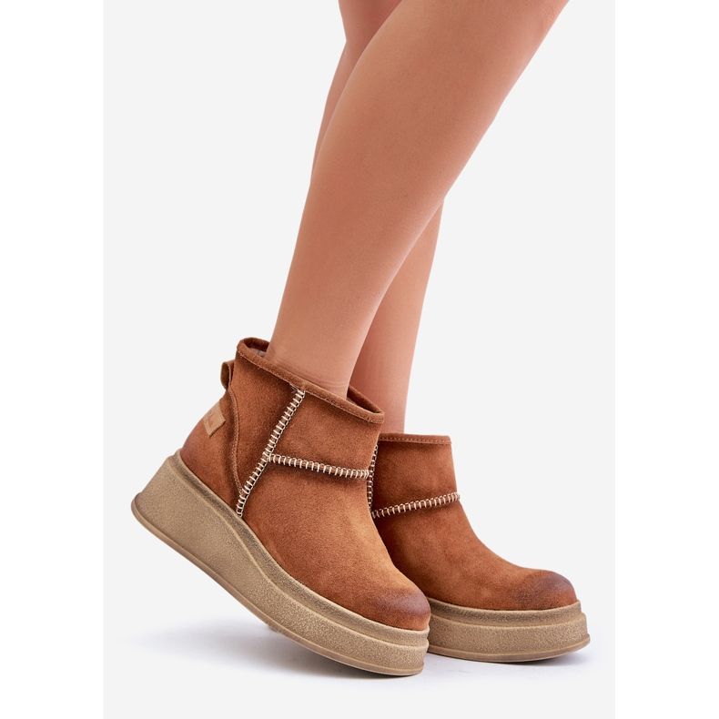 Botas De Nieve Piel Ante Con Plataforma Y Cuñas Marrón Maciejka 06769-29 Marrón 1