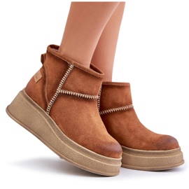 Botas De Nieve Piel Ante Con Plataforma Y Cuñas Marrón Maciejka 06769-29 Marrón 8