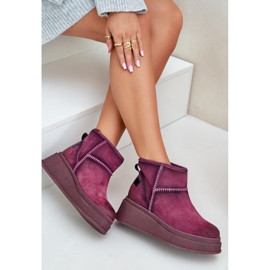 Botas De Nieve Piel Ante Con Plataforma Y Cuña Maciejka 06769-23 Burdeos rojo 6