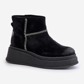 Botas De Nieve Piel Ante Con Plataforma Y Cuña Maciejka 06769-01 Negro 4