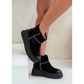Botas De Nieve Piel Ante Con Plataforma Y Cuña Maciejka 06769-01 Negro 5