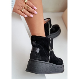 Botas De Nieve Piel Ante Con Plataforma Y Cuña Maciejka 06769-01 Negro 8