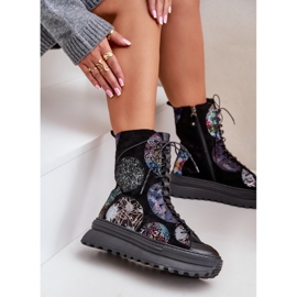 Botas De Gamuza De Cuero Con Plataforma Cálida Maciejka 06565-01 Negro 6