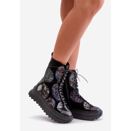 Botas De Gamuza De Cuero Con Plataforma Cálida Maciejka 06565-01 Negro 1