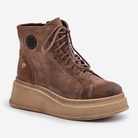 Botines de ante con plataforma enorme Maciejka 06309-02 Marrón oscuro 4