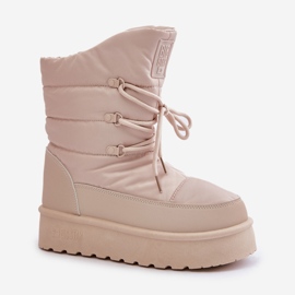 Botas De Nieve Plataforma Con Cremallera Big Star OO274885 Beige 4