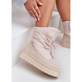 Botas De Nieve Plataforma Con Cremallera Big Star OO274885 Beige 8