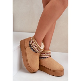 Botas De Nieve De Mujer Con Estampado Sobre Plataforma Camel Avatharia marrón 7