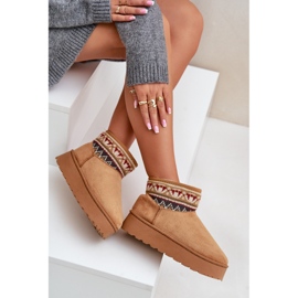 Botas De Nieve De Mujer Con Estampado Sobre Plataforma Camel Avatharia marrón 9