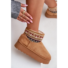 Botas De Nieve De Mujer Con Estampado Sobre Plataforma Camel Avatharia marrón 10