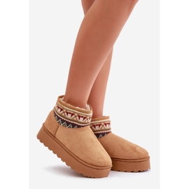 Botas De Nieve De Mujer Con Estampado Sobre Plataforma Camel Avatharia marrón 1