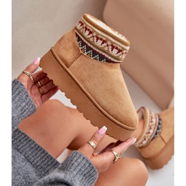 Botas De Nieve De Mujer Con Estampado Sobre Plataforma Camel Avatharia marrón 2