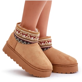Botas De Nieve De Mujer Con Estampado Sobre Plataforma Camel Avatharia marrón 11
