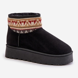 Botas de nieve de mujer con estampado en plataforma negro Avatharia 3