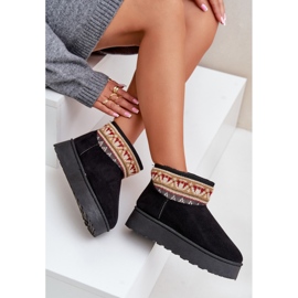 Botas de nieve de mujer con estampado en plataforma negro Avatharia 6