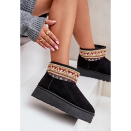 Botas de nieve de mujer con estampado en plataforma negro Avatharia 7