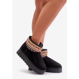 Botas de nieve de mujer con estampado en plataforma negro Avatharia 1