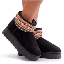 Botas de nieve de mujer con estampado en plataforma negro Avatharia 9