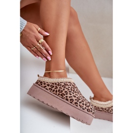Botas de nieve con plataforma para mujer aisladas con piel de leopardo, marrón, Remenia 6