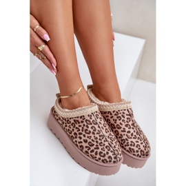 Botas de nieve con plataforma para mujer aisladas con piel de leopardo, marrón, Remenia 8