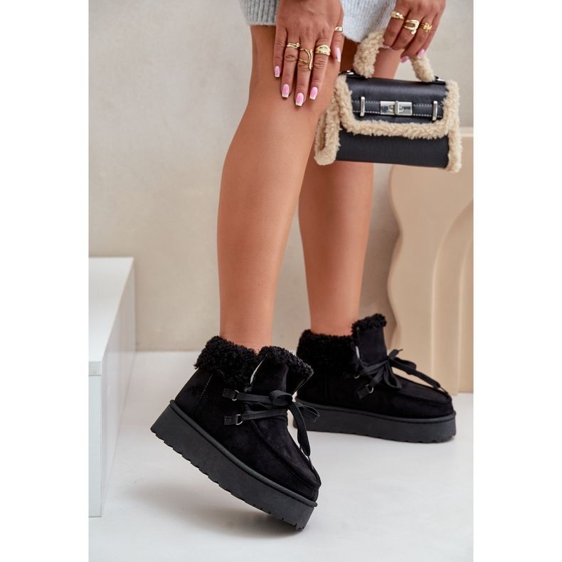 Botas de nieve con plataforma y pelo para mujer, Branek Black Ciabellae negro 2