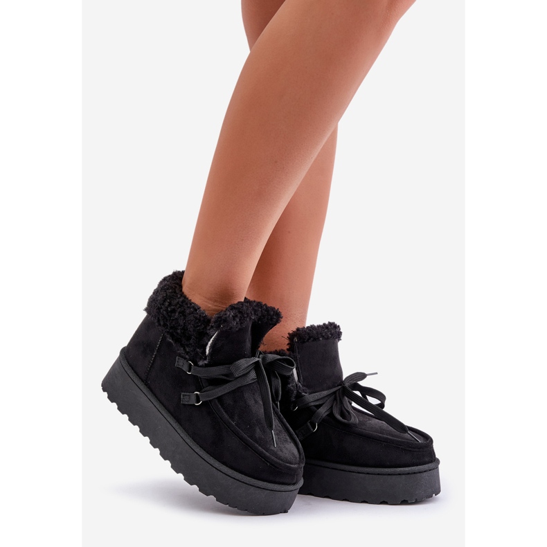 Botas de nieve con plataforma y pelo para mujer, Branek Black Ciabellae negro 1