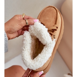 Botas de nieve con plataforma y pelo para mujer, Branek Camel Ciabellae marrón 5
