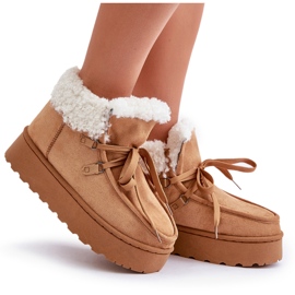 Botas de nieve con plataforma y pelo para mujer, Branek Camel Ciabellae marrón 10