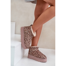 Botas de nieve de mujer con plataforma con estampado de leopardo, aislantes con pelo, marrón Xamella 2 Botas de nieve de mujer con plataforma con estampado de leopardo, aislantes con pelo, marrón Xamella 2