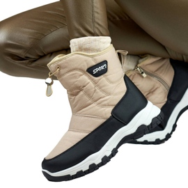 Botas de nieve para mujer con puño, beige 9159-4BE 1
