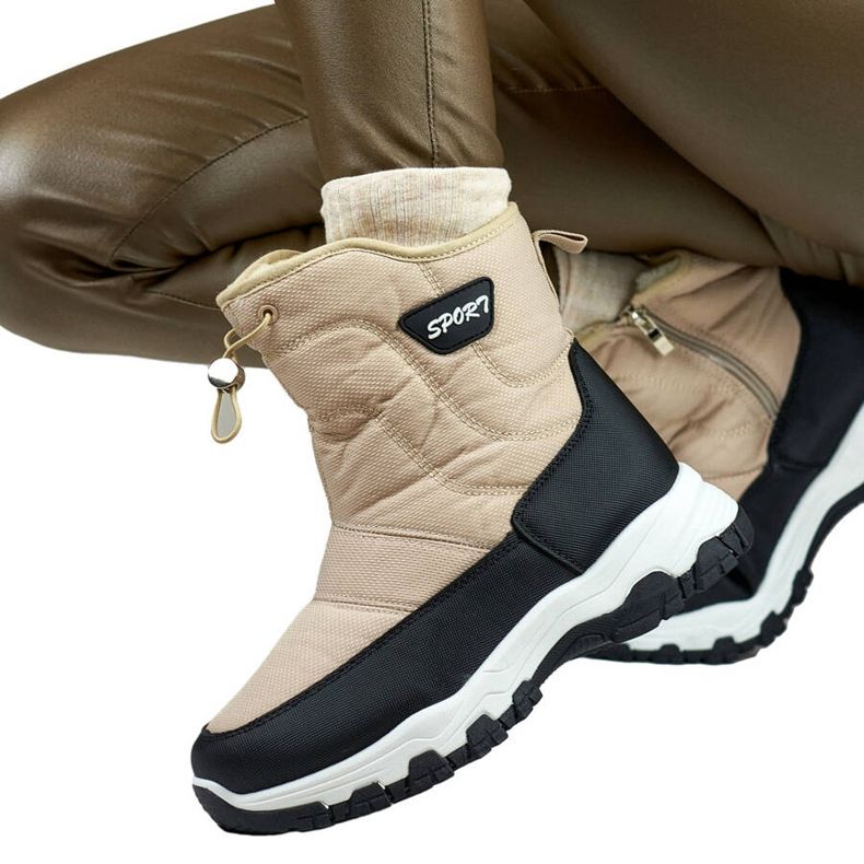 Botas de nieve para mujer con puño, beige 9159-4BE 1 Botas de nieve para mujer con puño, beige 9159-4BE 1
