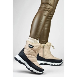 Botas de nieve para mujer con puño, beige 9159-4BE 2