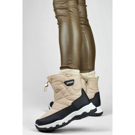 Botas de nieve para mujer con puño, beige 9159-4BE 4