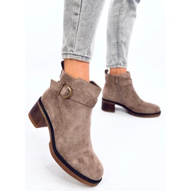 Duncans Botines caqui de tacón bajo beige 4
