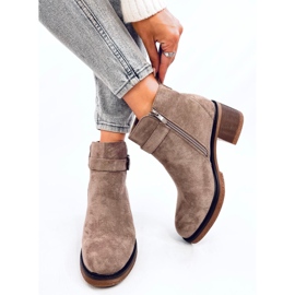 Duncans Botines caqui de tacón bajo beige 2
