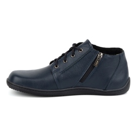 Olivier Zapatos de mujer descalzos de piel, ligeramente aislantes, hasta el tobillo con cremallera, 787, azul marino 1