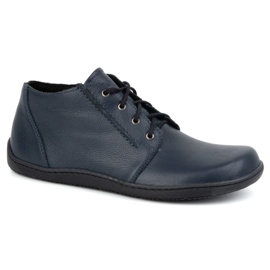 Olivier Zapatos de mujer descalzos de piel, ligeramente aislantes, hasta el tobillo con cremallera, 787, azul marino 2