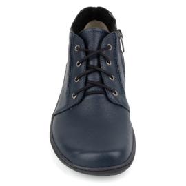 Olivier Zapatos de mujer descalzos de piel, ligeramente aislantes, hasta el tobillo con cremallera, 787, azul marino 7