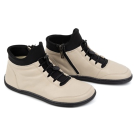 WASAK Zapatos descalzos de mujer, forro de lana, piel 0767W crudo beige 3